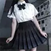 2024 Uniforme JK Original Estilo Japonés Camisa de Cuello Puntiagudo Manga Corta Holgada Estudiante Blanca Leche Camisa Superior Conjunto Completo