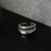 Libro Rojo Nuevo Anillo de Plata de Ley 925 Diseño de Nicho para Mujer Estilo Simple Ins Joyería de Lujo Ligero de Gama Alta Sin Color