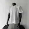 Camiseta Manga Curta Acolchoada com Tachas de Alta Resistência para Homens, Marca Cool de Streetwear com Design Cleanfit, Camiseta Top de Estilo Nichado