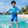 Traje de baño infantil de manga larga con protección solar Amazon, de dos piezas, transpirable para verano para niños, adecuado para niños mayores, traje de baño para vacaciones en la playa