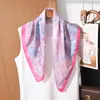 Lenço Quadrado Elegante Floral 70cm para Mulheres, Lenço de Seda Suave e Gracioso, Novo Lenço Decorativo Versátil de Primavera e Verão, Lenço de Pescoço para Mulheres