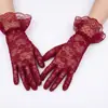 Luvas de Renda Multicoloridas para Noivas para Banquetes e Festas, Luvas Cerimoniais com Punhos de Renda, Malha Elástica para Fotos de Casamento