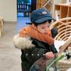 Abrigo de Invierno para Niños Acolchado de Algodón Estilo Cuello de Pelo Grande Superando Color Sólido Holgado Estilo Coreano Largo Medio Casual Estilo Occidental para Niños y Niñas