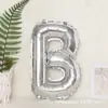 Balão de Letra de Filme de Alumínio 16 polegadas Decoração de Festa de Aniversário Infantil Balão de Letra Dourado Prateado de Folha de Alumínio