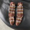 Calcetines Finos a Rayas de Media Pantorrilla, Calcetines de Algodón para Otoño con Etiqueta de Tela en el Talón, Ropa Casual de Primavera y Otoño, Calcetines de Algodón Sin Costuras, Calcetines Holgados Versátiles