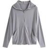 Ropa Protectora del Sol de Seda de Hielo Gris para Mujer en Verano, Versátil, Delgada, con Capucha, Casual, Fresca, Cómoda, Transpirable, Camisa Chaqueta Holgada Protectora del Sol