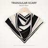 Bufanda triangular de doble cara tejida en blanco y negro con hebilla magnética nueva de otoño e invierno, bufanda chal de cuello de alta calidad con bola dorada pequeña para mujer