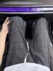 Pantalones Casuales a Cuadros High Street para Hombre, Verano Sueltos Cómodos de Pierna Recta Modernos Estilo Relajado Simples Caídos Ligeramente Acampanados Largos