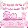Mm257 Pijama de Encaje Pijama de Fiesta Vajilla de Fiesta para 8 Personas Set de 4 Piezas Plato de Papel Servilleta de Papel Vaso de Papel
