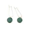 Aretes coreanos de moda con gota de aceite, círculo verde, aretes pequeños y frescos, aretes de personalidad, aretes cortos, aretes vintage al por mayor