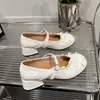 Zapatos Mary Jane estilo francés con lazo para mujer, nuevo modelo de verano 2026, con una sola correa de hebilla, tacón grueso versátil, adecuados para combinar con faldas