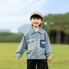 Vale do Vento 2025 Primavera Nova Roupa Infantil Infantil Casaco Jeans Vintage Versátil para Meninos e Meninas Blusa Personalizada com Bolso