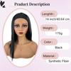 Comercio Exterior al por Mayor Transfronterizo Europeo y Americano Pañuelo para la Cabeza Diadema de Seda de Hielo Cabello Negro Liso Terciopelo Cabello Largo Liso Gorro Estilo Peluca