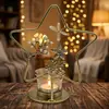 Portavelas de Hierro Estilo Nórdico Forma Creativa de Estrella de Cinco Puntas Portavelas de Aromaterapia Decoración de Escritorio para el Hogar Venta al por Mayor
