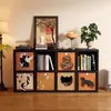 Armario de rejilla Kallax de madera maciza, Estantería de combinación libre, Estante de almacenamiento de pie, Librería baja de pared para sala de estar, Armario de ocho compartimentos