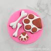 Molde de Silicone DIY Pata de Cachorro Osso Bolo Ferramenta de Assar Biscoito Chocolate Fondant Gesso Cola