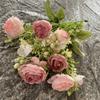 Simulação Flor de Seda Outono Yuanbao Rosa Casamento Sala de Estar Decoração Casa Decoração Falsa Flor Jardim Arranjo de Paisagem Buquê de Rosas