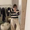 Contiene 10% de lana de conejo y 5% de lana, Thirteen Lines mis*2026 Colección Otoño/Invierno, suéter de punto a rayas casual versátil