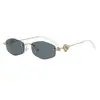 Nuevas Gafas de Sol Poligonales Sin Montura con Lente de PC Incrustada de Diamantes Estilo Callejero Personalizado Europeo y Americano Gafas de Sol de Moda