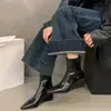 Botas de Tacón de Cuña Puntiagudas de Tacón Alto Hong Kong para Mujer 2026 Primavera y Otoño Nueva Moda Botas Delgadas Botines Versátiles Estilo Francés Botines