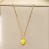 Corrente para Clavícula de Mini Legumes Coloridos com Pingente de Berinjela e Pimentão Gota de Óleo Personalizada Criativa Joia de Colar de Aço Inoxidável