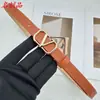 Cinturón de Marca Grande de 2CM Nuevo de Alta Gama con Letras Estilo Sencillo Moda Combinable Cinturón Delgado para Mujer