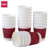Deli deli19206 copo de papel descartável isolamento térmico engrossado papel Kraft anti-escaldadura dupla camada copo de papel xícara de café por atacado