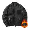 Chaqueta de piloto para hombre, estilo americano, uniforme de béisbol retro, multibolsillos, ropa de trabajo, protección bucal funcional, chaqueta de tres pruebas