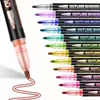 Pluma de Contorno Doble Línea Metalizada de Ensueño 48 Colores Pluma Flash suit Estudiante Trazo de Color Resaltador para Diario Bolígrafo para Dibujar