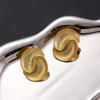 Estilo Ins Europeo y Americano Acero Inoxidable Chapado en Oro de 18k Pendientes Colgantes con Textura de Espiral Celebridad de Internet Mismo Estilo Pendientes Vórtice Exagerados para Mujer
