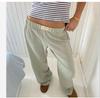 Pantalones anchos a rayas para mujer de Amazon, pantalones casuales de calle, sueltos, de cintura alta, 2024
