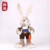 Figura de Animal Conejo de Paja Grande Hecha a Mano para Exportación, Regalo de Jardín de Infancia Estilo Bosque, Decoración del Hogar, Arreglo Pastoral