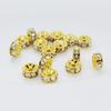 Cuentas Espaciadoras para Anillo de Diamante Chapado en Oro de 18K Ai Yu con Incrustación de Diamante Redondas Materiales para Pulseras Hechas a Mano DIY Venta al por Mayor S4032503