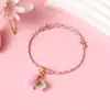 Pulsera Tejida de Cuerda de Cinco Colores del Festival del Bote del Dragón con Nudo de Flor de Durazno, Pulsera Semi-Terminada Hecha a Mano DIY para Niños, Venta al por Mayor de Regalos