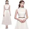 Suministro de comercio electrónico transfronterizo: Vestido de alta gama con cuello alto, sin mangas, ajustado, vestido de noche largo, simple y elegante, al por mayor