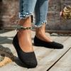 Zapatos de punto huecos zapatos de mujer 2023 Verano nuevos color puro tejido transfronterizo tacón plano casual zapatos transpirables transfronterizos