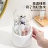 Cubo de almacenamiento para brochas de maquillaje, sencillo, a prueba de polvo, con tubo, gran capacidad, soporte giratorio de 360 grados para bolígrafos de escritorio