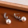 Elegantes Aretes de Perlas Estilo Francés Aretes de Clip con Bobina de Mosquito para Orejas No Perforadas, Adecuados para Rostros Cuadrados y Redondos, Aretes Niche de Alta Gama