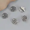 Accesorios de gancho cuadrado de plata de ley 925, hebilla colgante de botón creativa color negro tinta vintage, accesorios para manualidades DIY hechos a mano