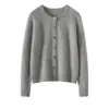 26 Nueva colección de principios de otoño: Cardigan de cachemir puro para mujer, de punto fino, corte holgado, cuello redondo, con un estilo otoñal relajado, suave y vintage.
