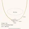 Colar de Pérolas Imitação Transfronteiriço Europeu e Americano Luxo Acessível Aço Inoxidável Banhado a Ouro 18K Colar de Pérolas Geométrico Simples Elegante da Moda