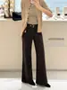 Suxinlan/YOUMO colección de otoño estilo coreano, jeans acampanados de corte holgado, versátiles y adelgazantes para mujer 72682 (con cinturón)