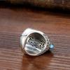 Anillo Masculino Tendencia Estilo Étnico Chiba Taiyin Transferencia Nueve Ojos Tianzhu Anillo Masculino Giratorio Transportando Anillo Retro Dominante