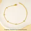 Joyas de Acero Chain Art Acero de Titanio Circonita Microincrustada Pulsera de Trébol de Cuatro Hojas con un Temperamento Dulce y Elegante, Joyería de Diseño de Gama Alta de Nicho