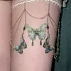 Borboleta perna corrente acessórios sexy decoração coxa feminina plus size subcultura borla cadeia do corpo joias europeias e americanas hot girl