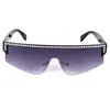 Gafas de sol de una sola pieza con forma especial, incrustadas con diamantes, personalizadas, moda de celebridades de internet, gafas de sol de alto valor, moda al por mayor