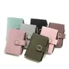 Billetera Corta Pequeña Fresca Estilo Coreano para Mujer con Hebilla Piel PU Color Sólido Linda Cartera Pequeña Porta Tarjetas Bolso de Mano