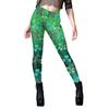Leggings femininas verdes de festival irlandês transfronteiriço, estampa digital, levanta bumbum, novas calças de ioga justas e elásticas para mulheres