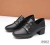 Zapatos de Cuero para Mujer con Tacón Alto 2026, Zapatos tipo 'Mom' con Cordones y Tacón Medio, Tacón Grueso, Suela Suave, Tacón de Cuña, Casual, Modernos, Versátiles