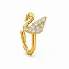 Anillo de nariz europeo y americano sin perforación, clip de nariz en forma de U de cobre simple con microincrustaciones de circonita en forma de corazón, accesorio de nariz único y moderno para mujer